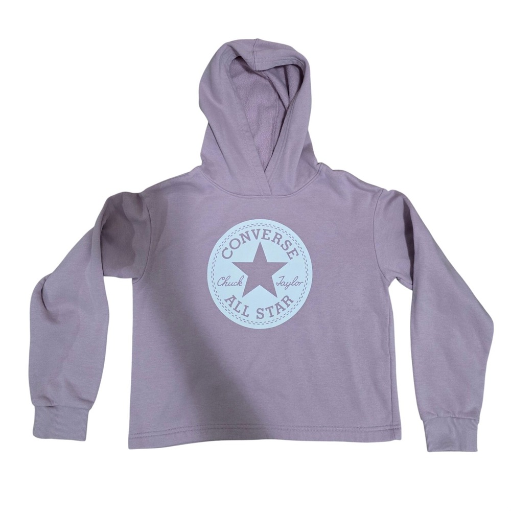 Converse Kids Girls Lavender Purple Chuck Taylor Logo Hoodie Size L 12-13 Yrs
